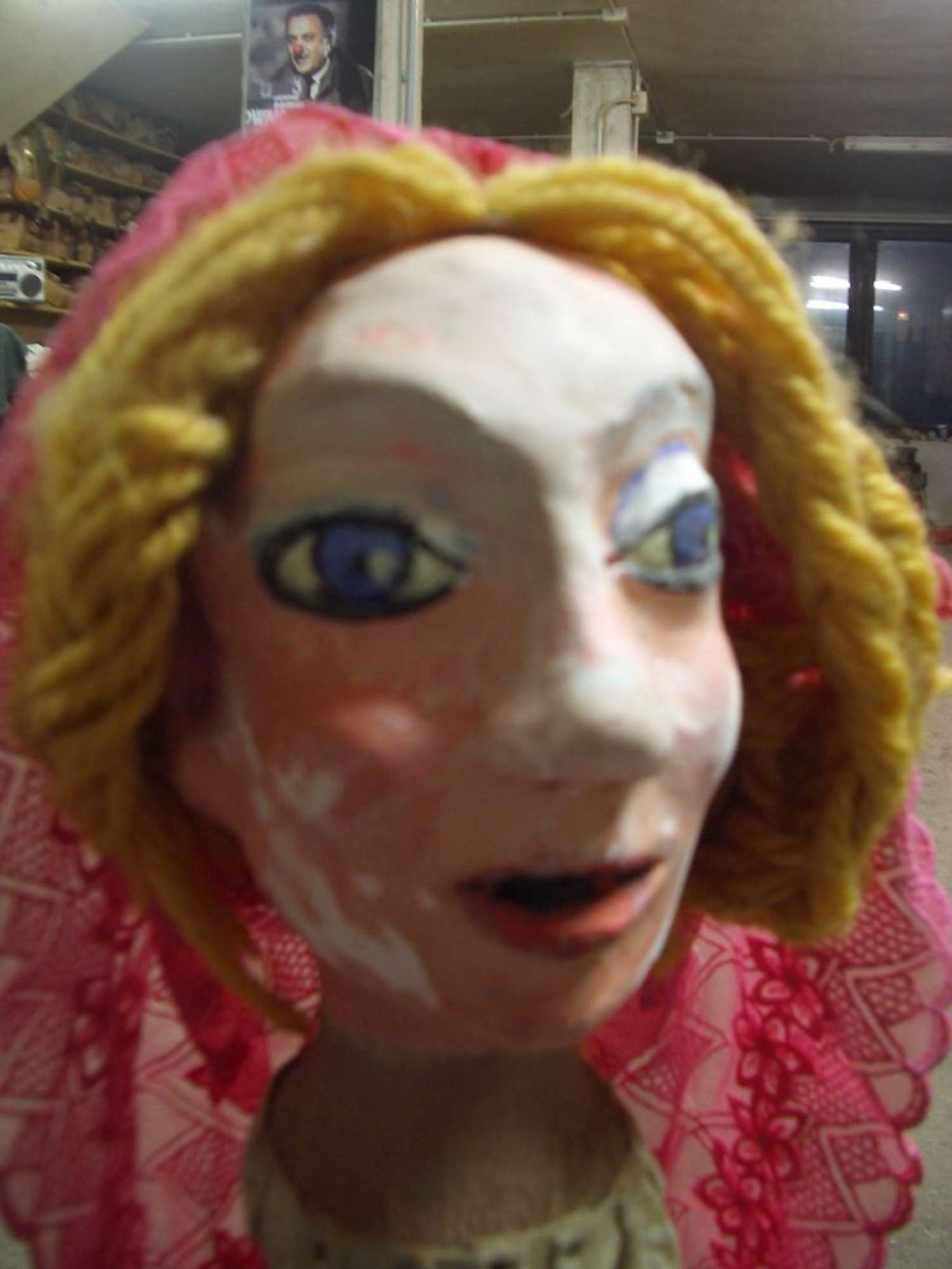 Rosaura, particolare del volto durante il restauro